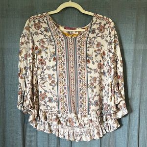 Pretty floral blouse with ruffle details